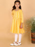 Girl's Orange Pure Cotton Chikankari Kurta With Leggings